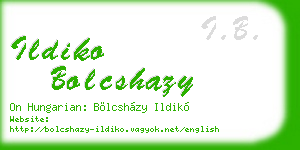 ildiko bolcshazy business card